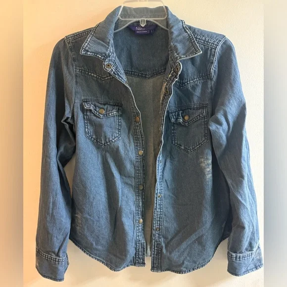 Miley Cyrus & Max Azria Blue Shirt - Picture 1 of 9